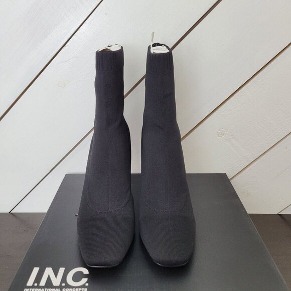 NEW I.N.C. Vidaliaf Womens Black Knit High Heel Ankle Boots Size 9.5M - Picture 3 of 9